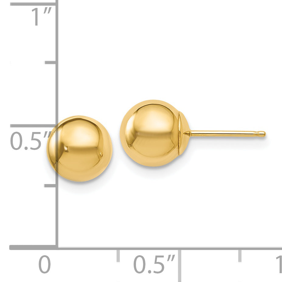 14K Polished 7mm Ball Post Earrings