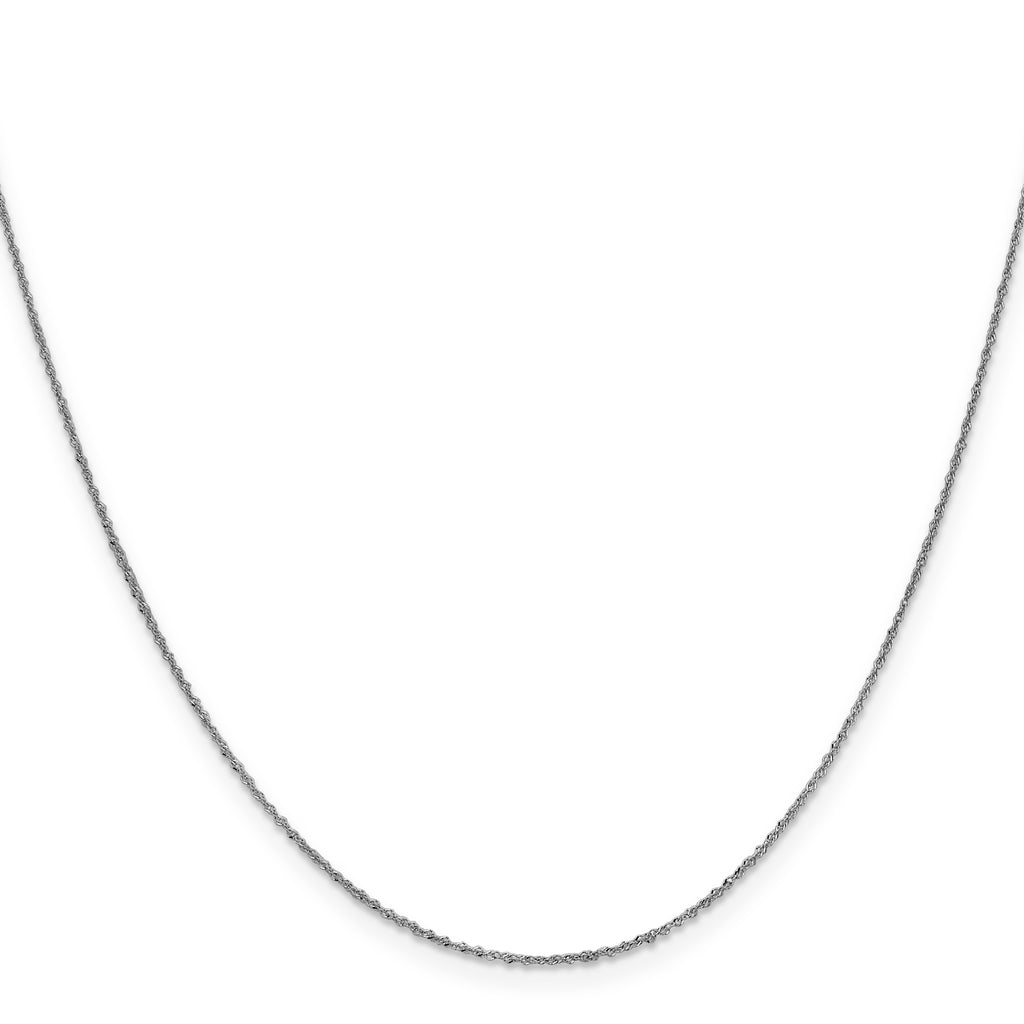14 Karat White Gold .8mm Sparkle Singapore Chain - View 2