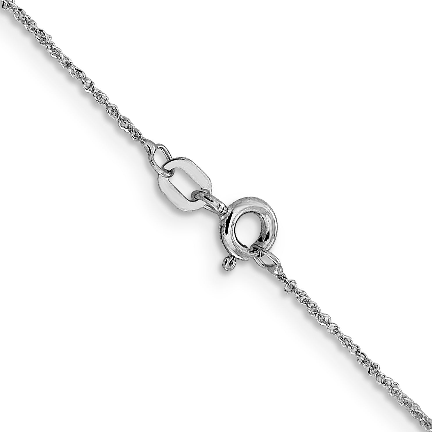14 Karat White Gold .8mm Sparkle Singapore Chain - View 3