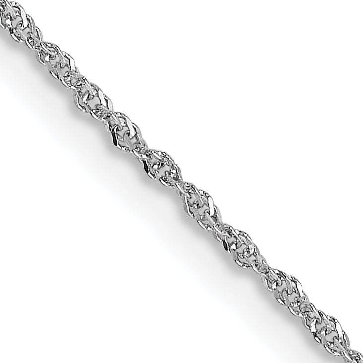 14 Karat White Gold .8mm Sparkle Singapore Chain | Sophia Jewelers