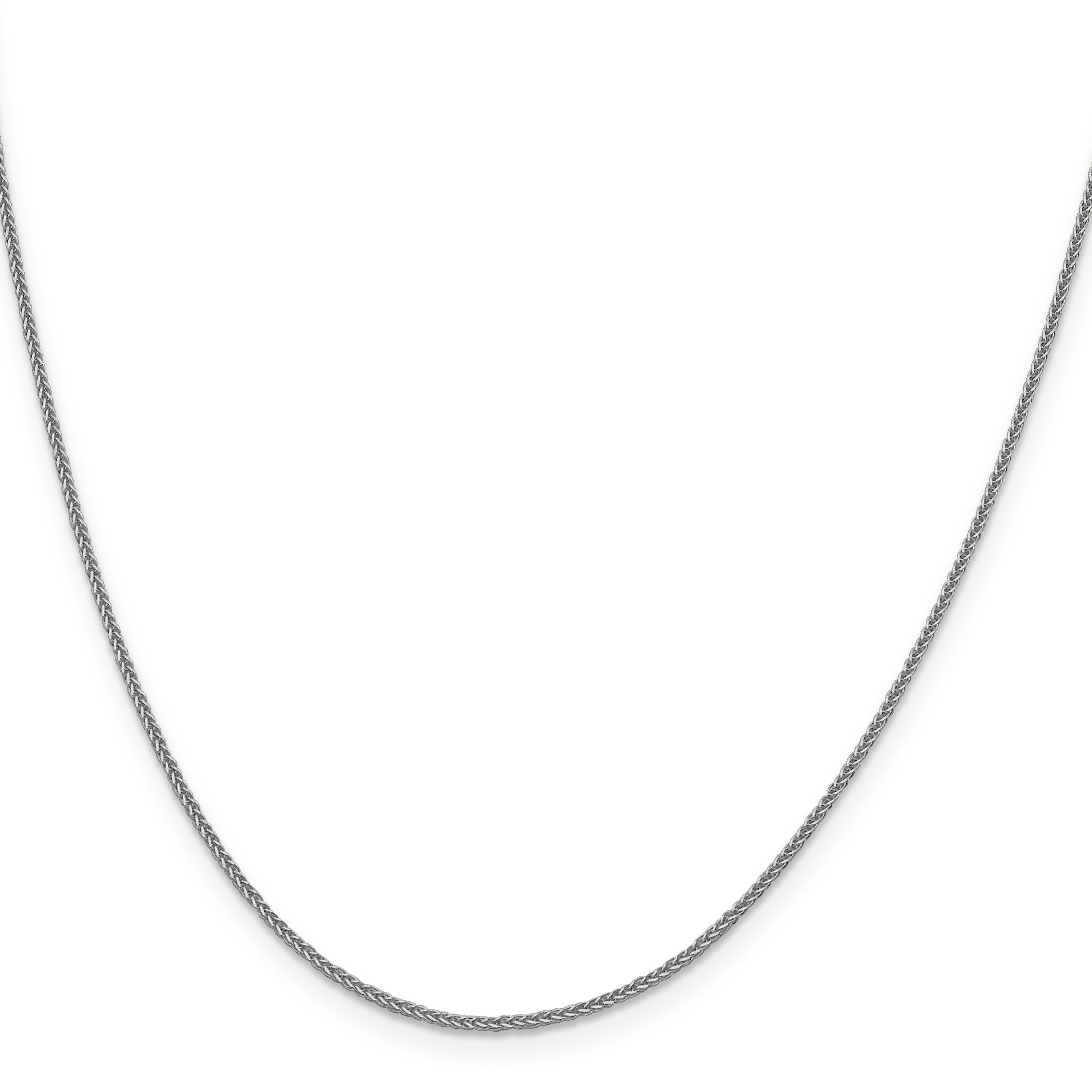 14K White Gold 1mm D/C Quadra Wheat Chain Secondary image