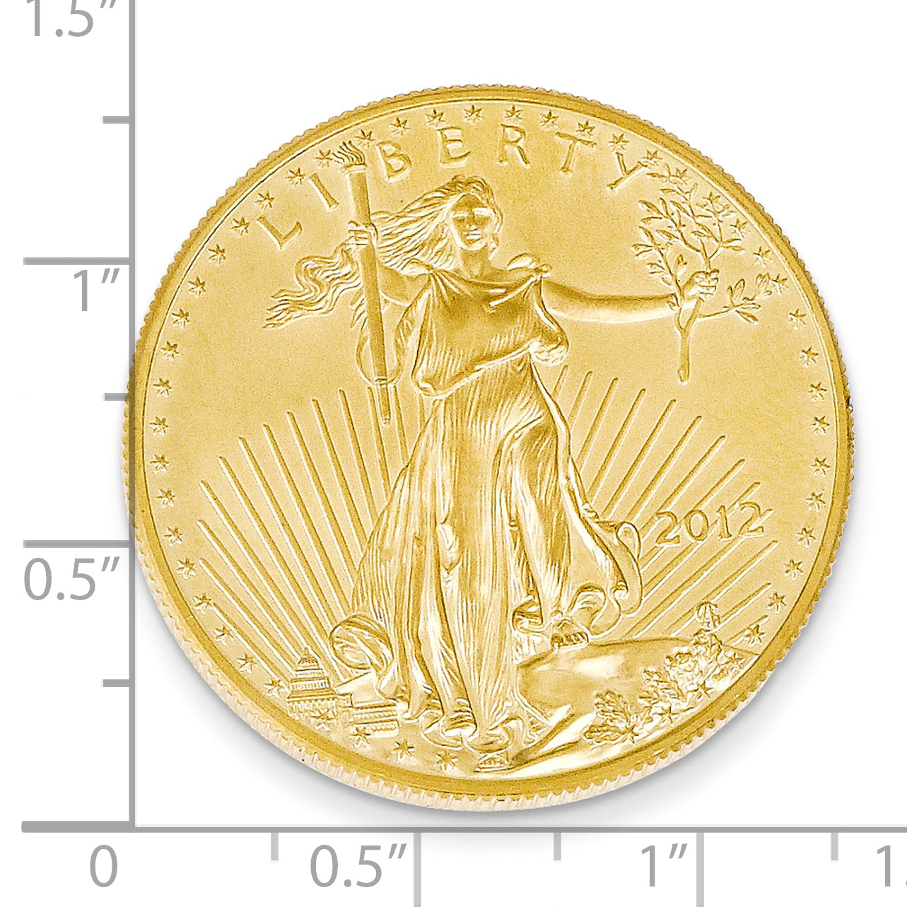22K Gold 1oz American Eagle Coin, 32.6 mm, Yellow, Themed Pendant/Charm Secondary image