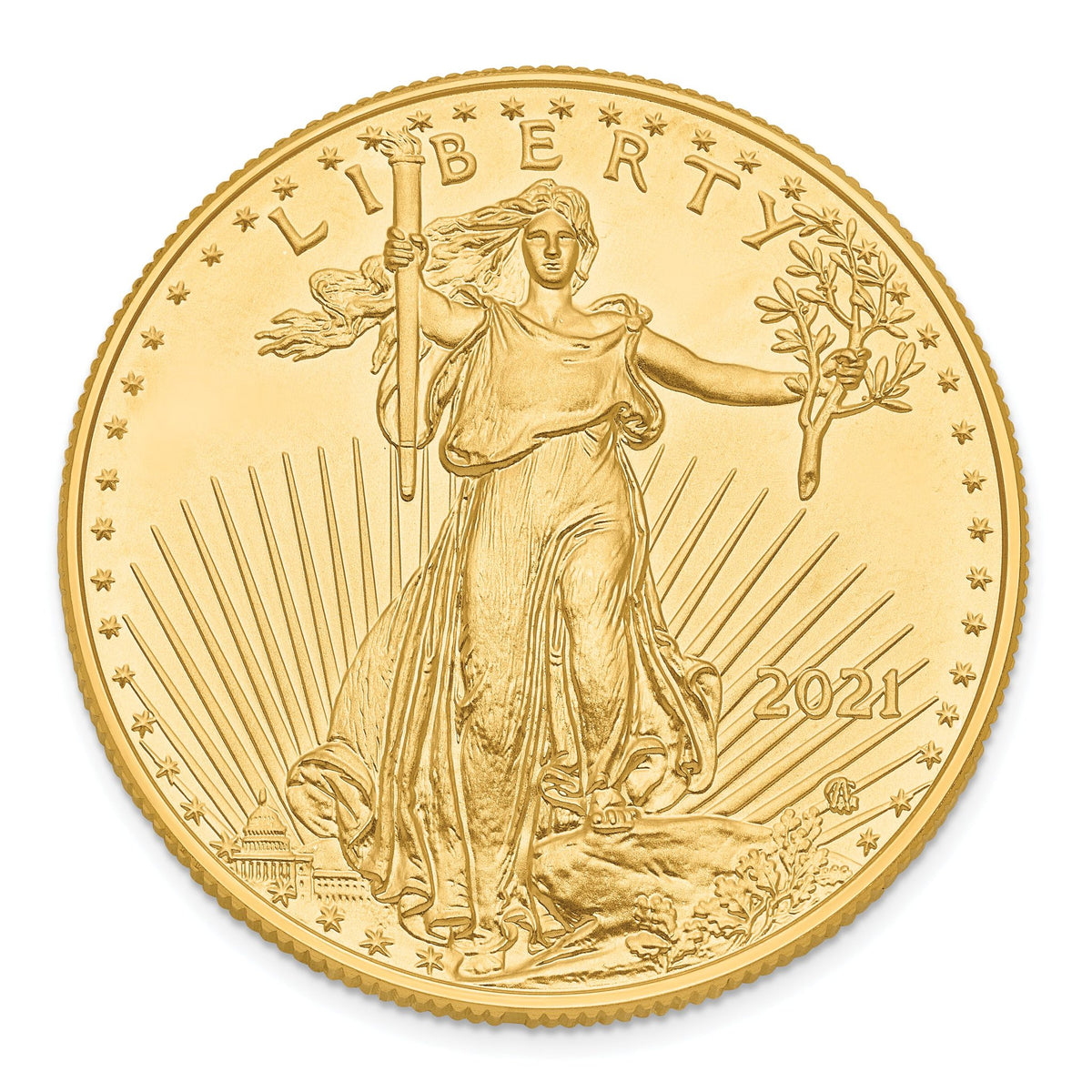 22K Gold 1oz American Eagle Coin, 32.6 mm, Yellow, Themed Pendant/Charm - Sophia Jewelers Main image
