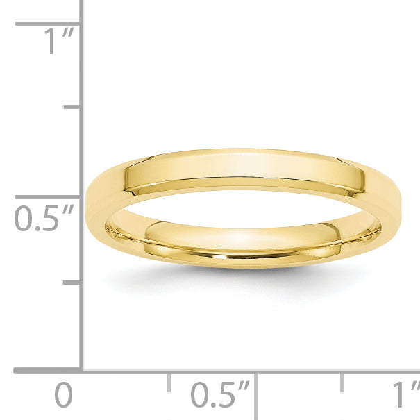 10 Karat Yellow Gold 3mm Beveled Edge Comfort Fit Wedding Band Secondary image