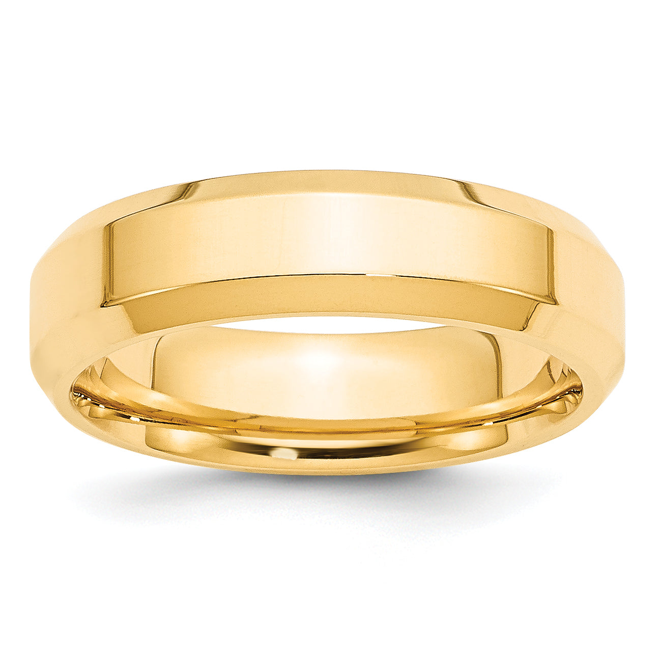 10 Karat Yellow Gold 6mm Beveled Edge Comfort Fit Wedding Band | Sophia Jewelers Main image