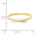 10 Karat Yellow Gold 2mm Standard Weight Comfort Fit Wedding Band - View 4