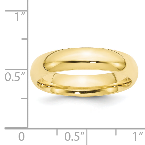 10k Yellow Gold 5mm Standard Weight Comfort Fit Wedding Band Size 14