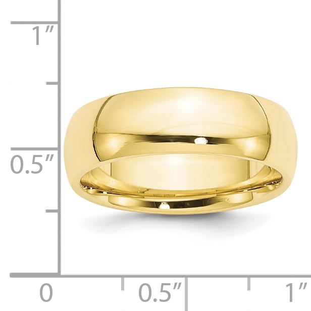 7.0mm 10K Yellow Gold Comfort Fit Wedding Band Secondary image