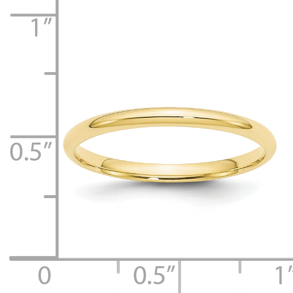 2.0mm 10K Yellow Gold Comfort Fit Wedding Band - Sophia Jewelers