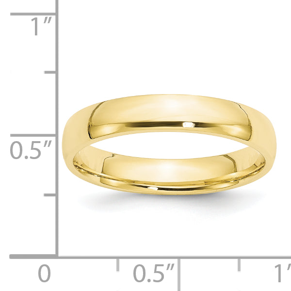 10k Yellow Gold 4mm Lightweight Comfort Fit Wedding Band Size 14