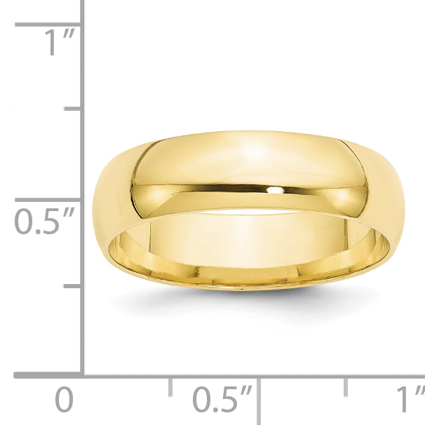 6.0mm 10K Yellow Gold Comfort Fit Wedding Band - Sophia Jewelers