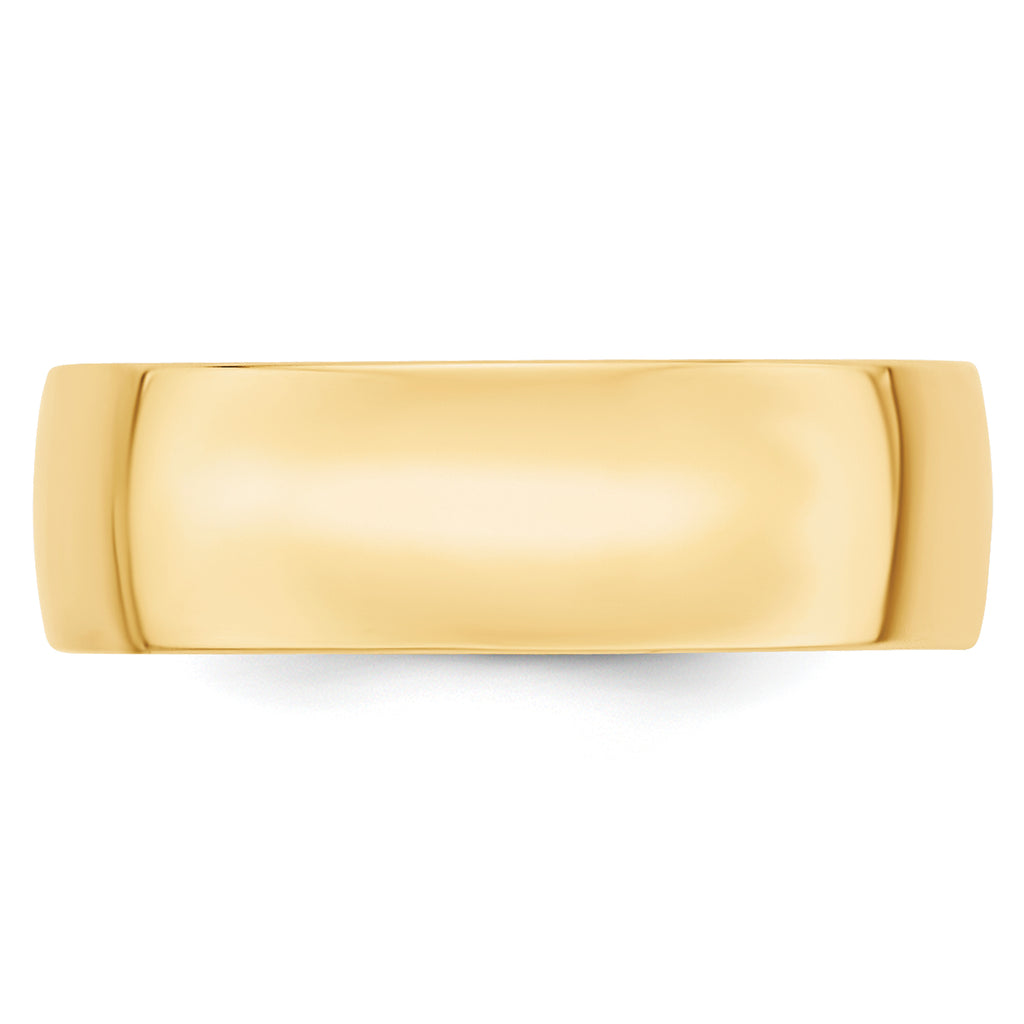 10k Yellow Gold 7mm Lightweight Comfort Fit Wedding Band Size 14