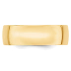 10k Yellow Gold 7mm Lightweight Comfort Fit Wedding Band Size 14