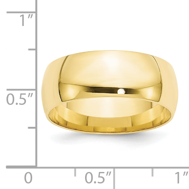 8.0mm 10K Yellow Gold Comfort Fit Wedding Band - Sophia Jewelers