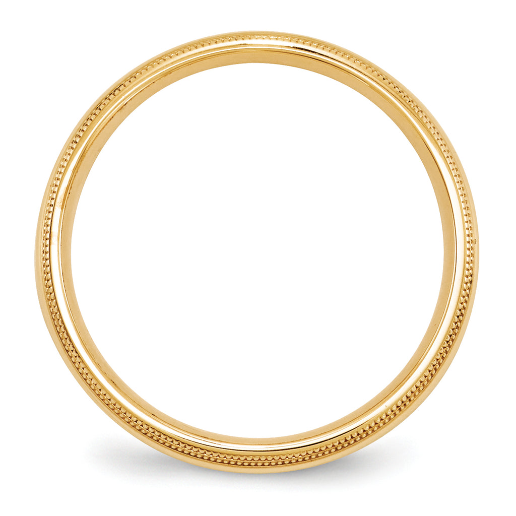 10k Yellow Gold 5mm Double Milgrain Comfort Fit Wedding Band Size 14