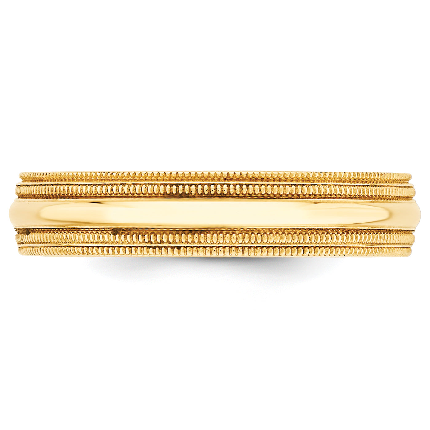 10k Yellow Gold 5mm Double Milgrain Comfort Fit Wedding Band Size 14