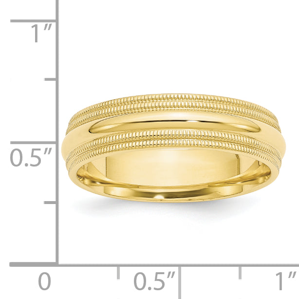 6.0mm 10K Yellow Gold Comfort Fit Wedding Band - Sophia Jewelers