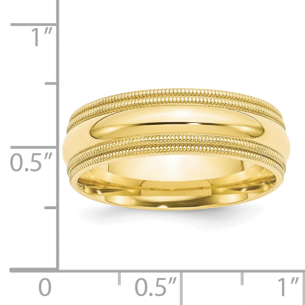 7.0mm 10K Yellow Gold Comfort Fit Wedding Band - Sophia Jewelers