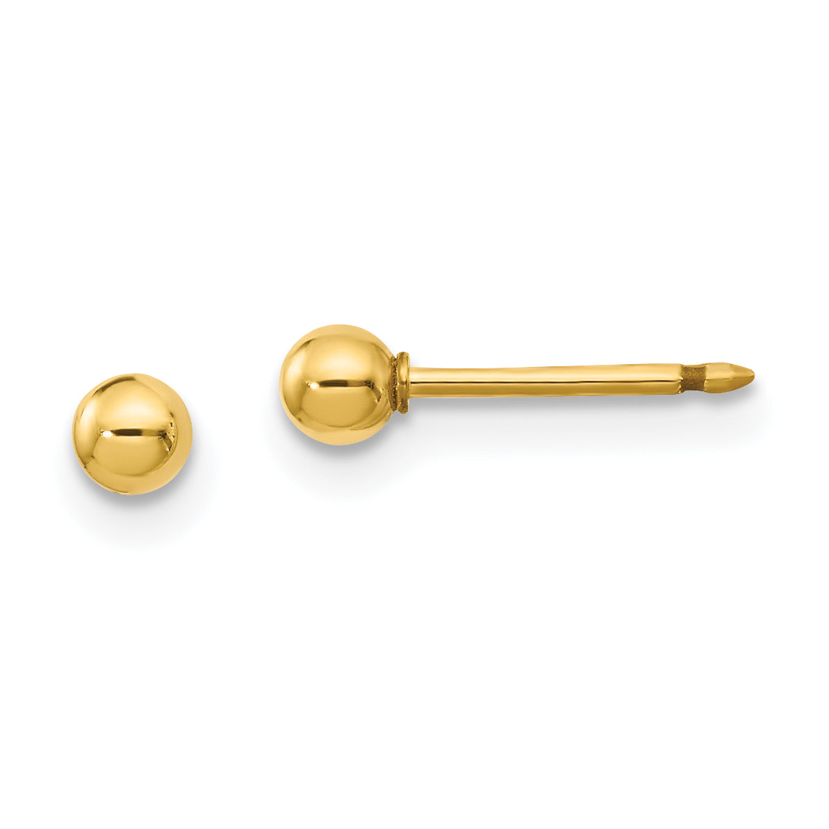 Inverness 14k Polished 3mm Ball Short Post Piercing Earrings Main image