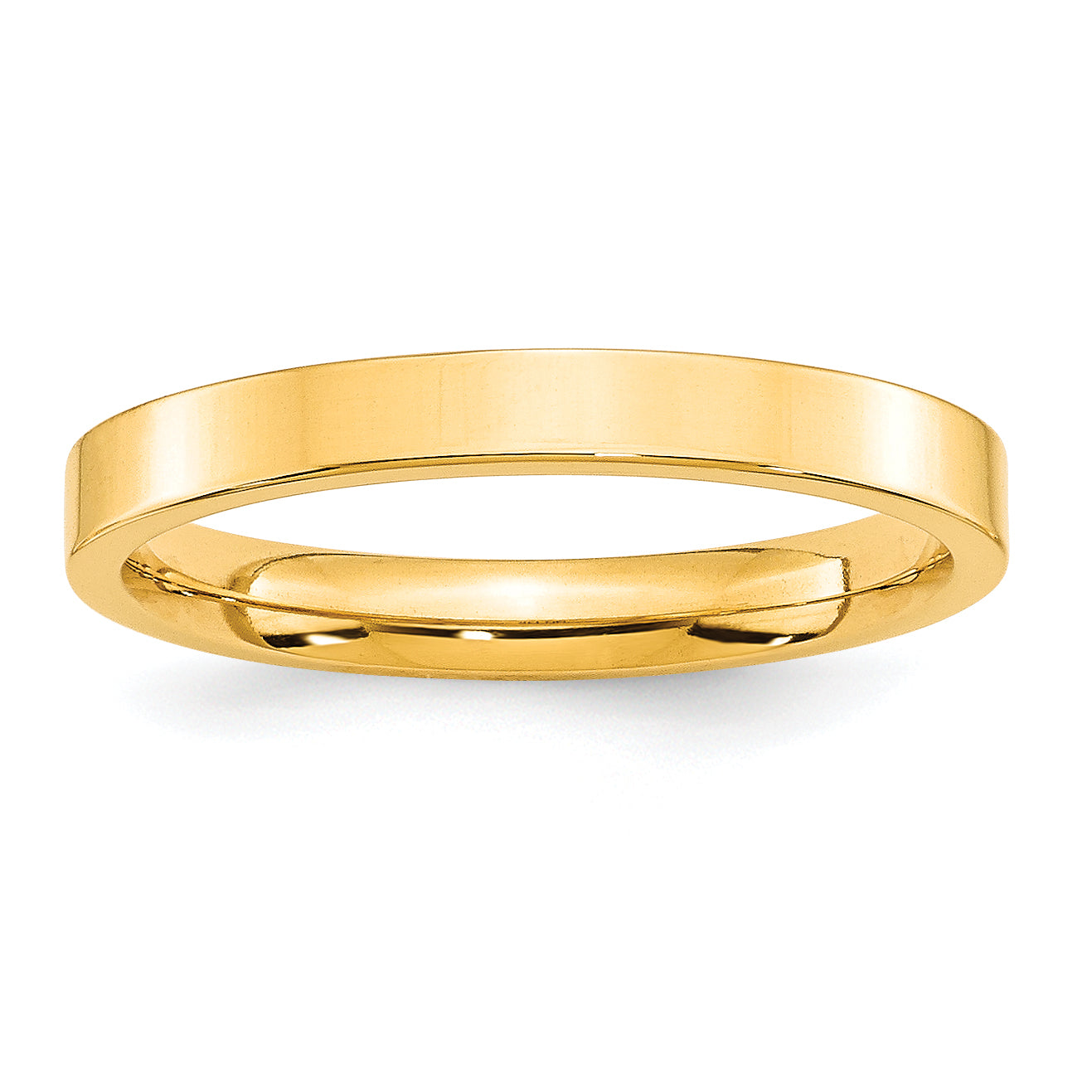 3.0mm 10K Yellow Gold Standard Flat Comfort Fit Wedding Band - Sophia Jewelers Main image