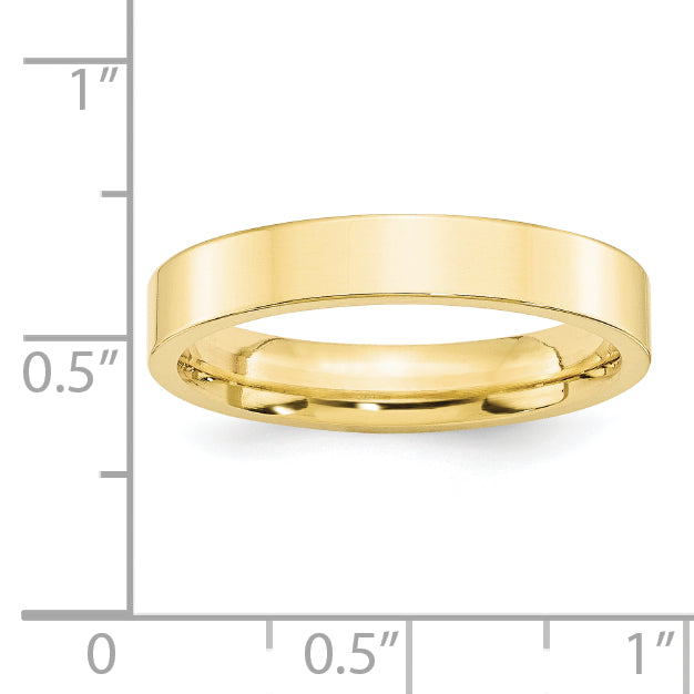 4.0mm 10K Yellow Gold Standard Flat Comfort Fit Wedding Band - Sophia Jewelers