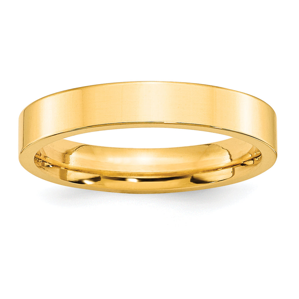 4.0mm 10K Yellow Gold Standard Flat Comfort Fit Wedding Band - Sophia Jewelers