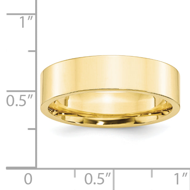 6.0mm 10K Yellow Gold Standard Flat Comfort Fit Wedding Band - Sophia Jewelers