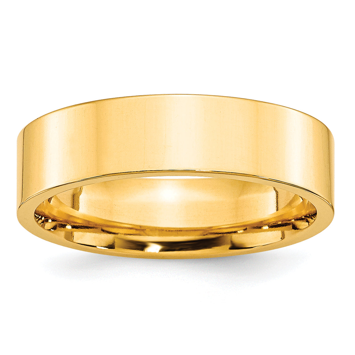 6.0mm 10K Yellow Gold Standard Flat Comfort Fit Wedding Band - Sophia Jewelers