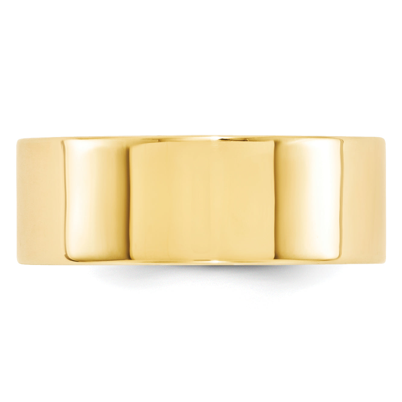 10k Yellow Gold 8mm Standard Weight Flat Comfort Fit Wedding Band Size 14