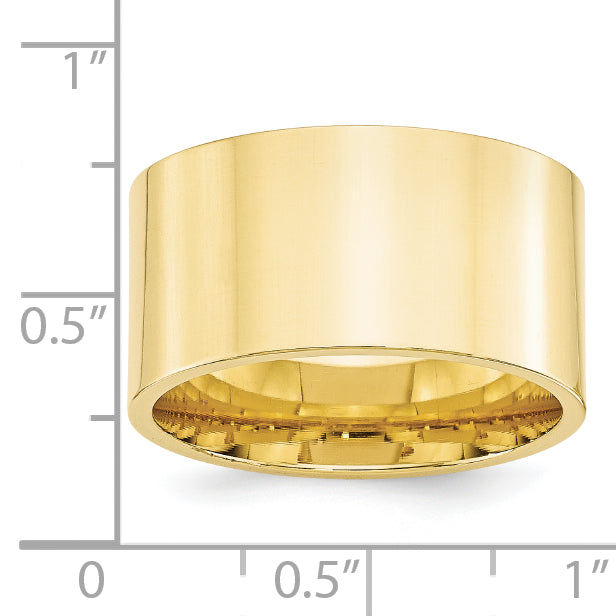 12.0mm 10K Yellow Gold Standard Flat Comfort Fit Wedding Band - Sophia Jewelers