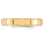 4.0mm 10K Yellow Gold Flat with Step Edge Wedding Band - Sophia Jewelers