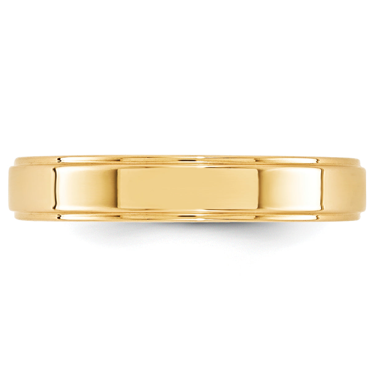 4.0mm 10K Yellow Gold Flat with Step Edge Wedding Band - Sophia Jewelers