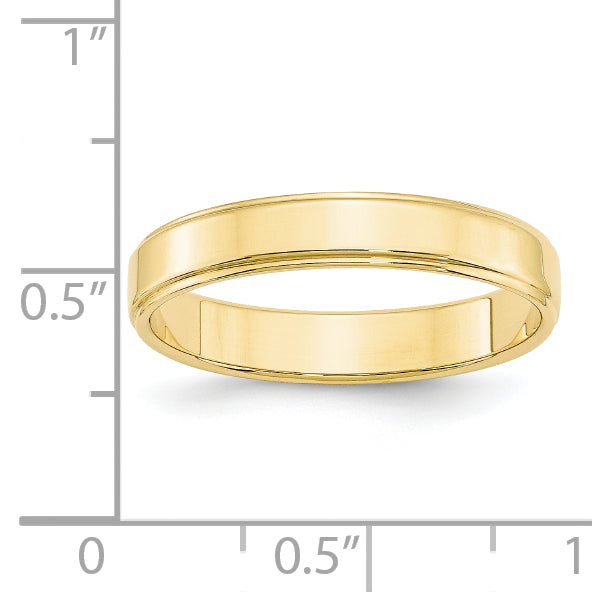 4.0mm 10K Yellow Gold Flat with Step Edge Wedding Band - Sophia Jewelers