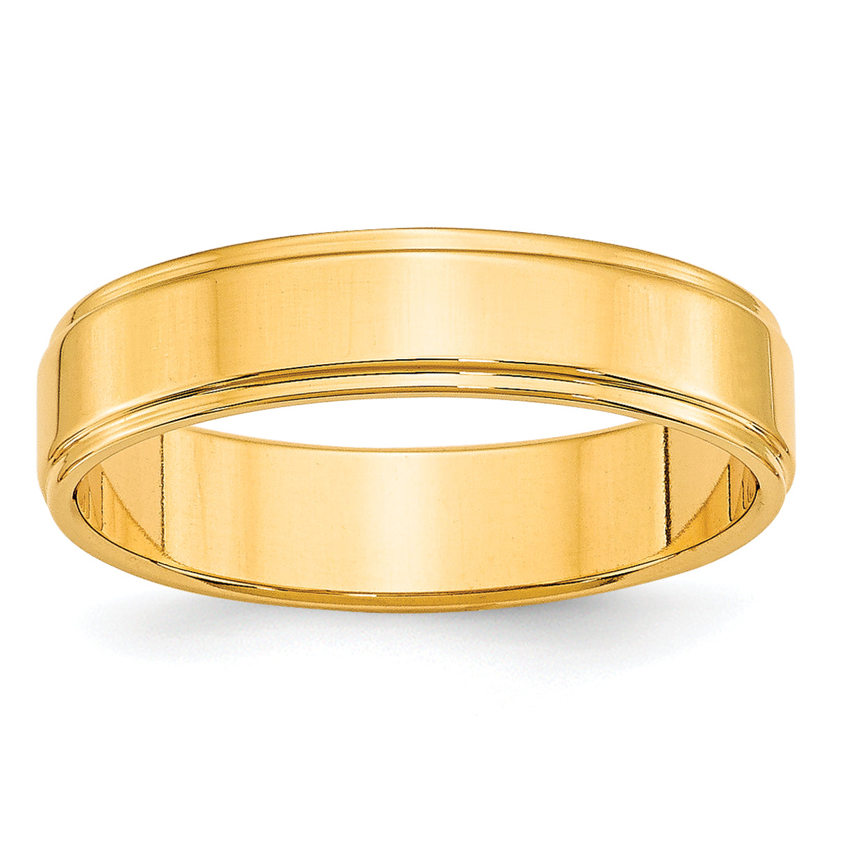 10k Yellow Gold 5mm Flat with Step Edge Wedding Band Size 14 Main image