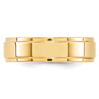 10k Yellow Gold 6mm Flat with Step Edge Wedding Band Size 14