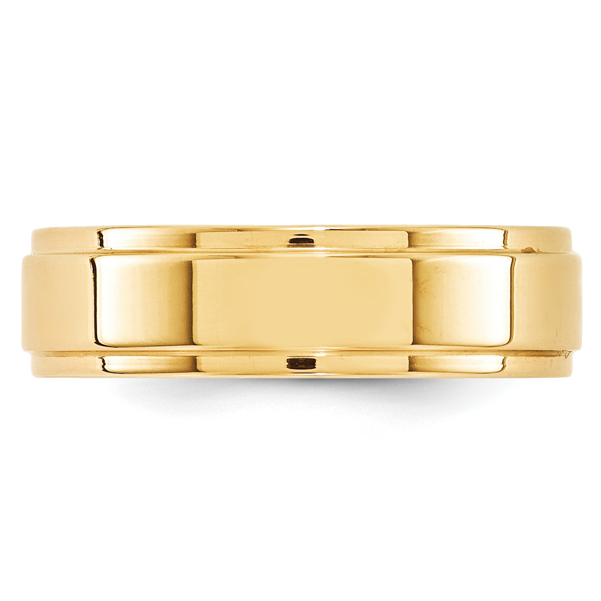 10k Yellow Gold 6mm Flat with Step Edge Wedding Band Size 14