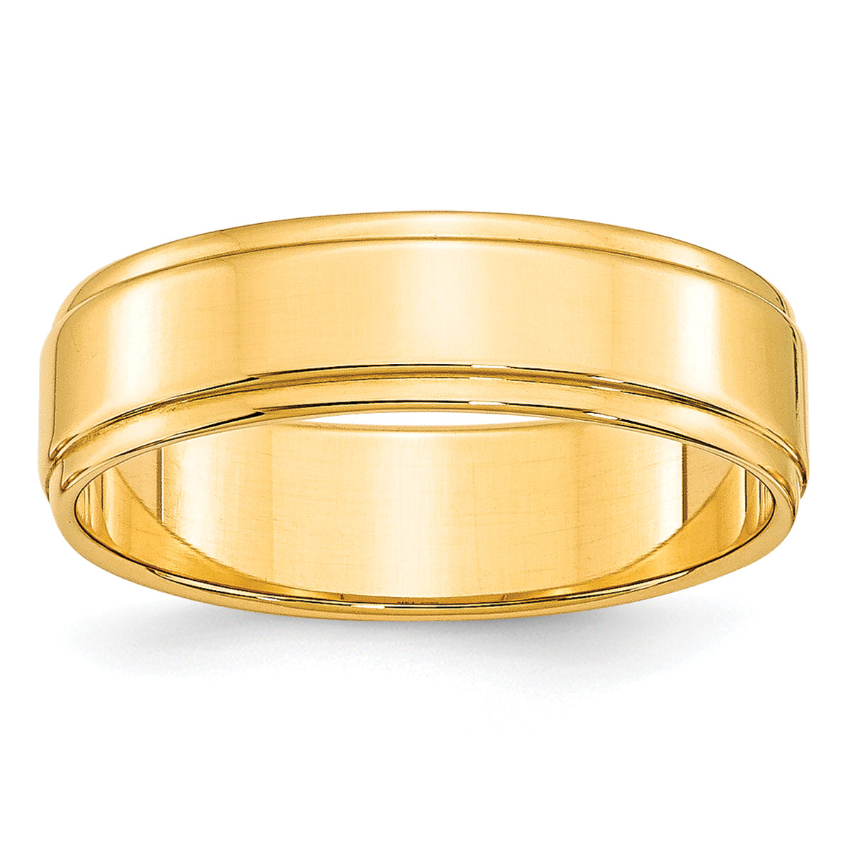 10k Yellow Gold 6mm Flat with Step Edge Wedding Band Size 14 Main image