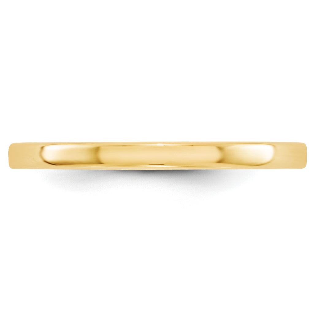 2.0mm 10K Yellow Gold Lightweight Flat Wedding Band - Sophia Jewelers