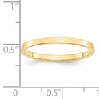 2.0mm 10K Yellow Gold Lightweight Flat Wedding Band - Sophia Jewelers