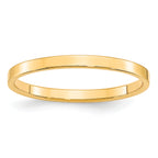2.0mm 10K Yellow Gold Lightweight Flat Wedding Band - Sophia Jewelers