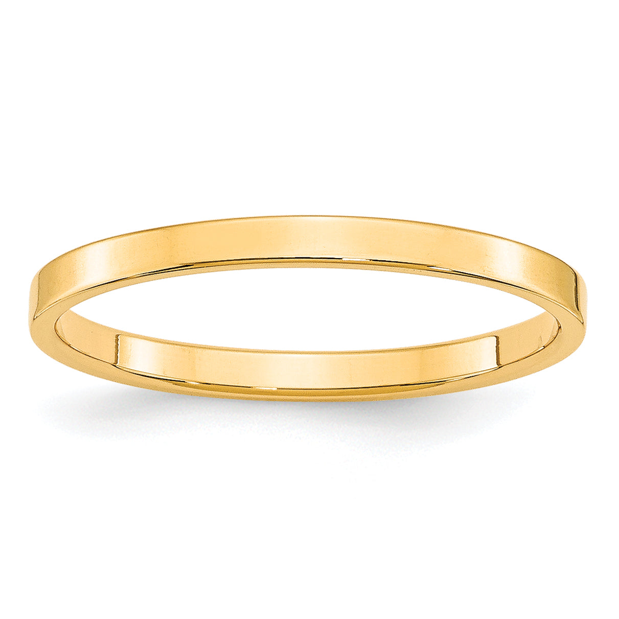 2.0mm 10K Yellow Gold Lightweight Flat Wedding Band - Sophia Jewelers