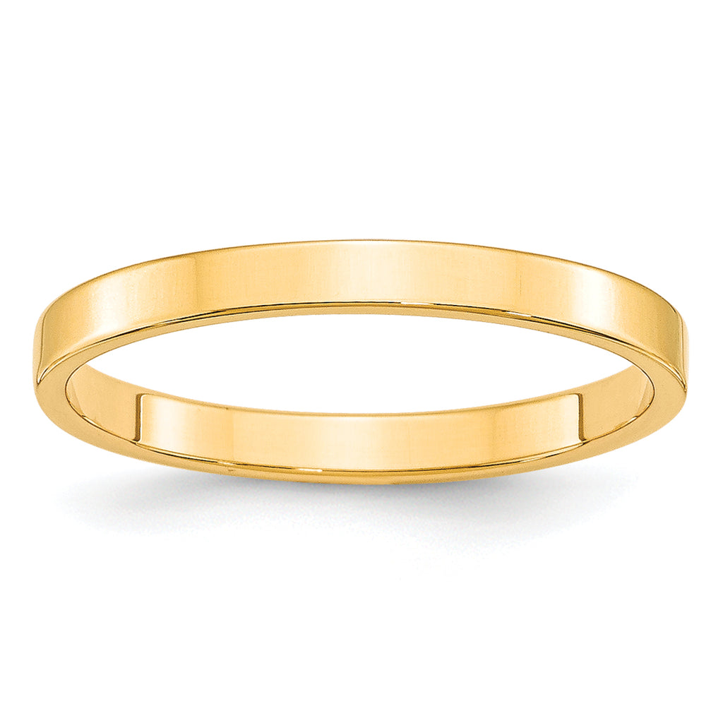 2.5mm 10K Yellow Gold Lightweight Flat Wedding Band - Sophia Jewelers