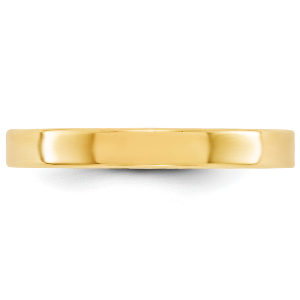 3.0mm 10K Yellow Gold Lightweight Flat Wedding Band - Sophia Jewelers