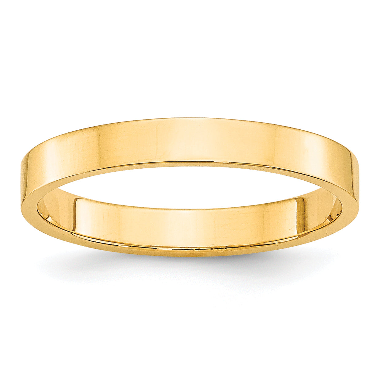 3.0mm 10K Yellow Gold Lightweight Flat Wedding Band - Sophia Jewelers