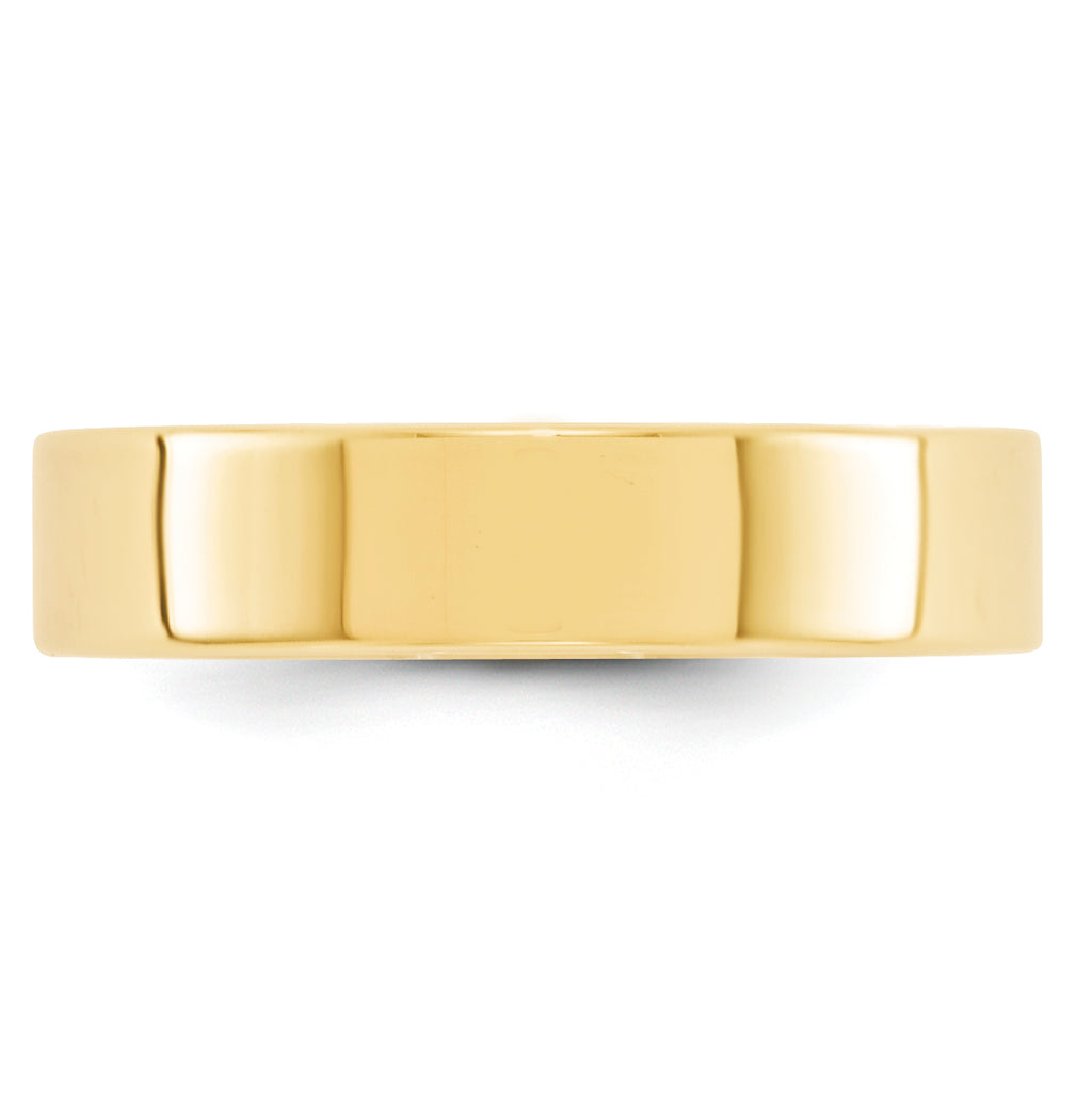 10k Yellow Gold 5mm Lightweight Flat Wedding Band Size 14