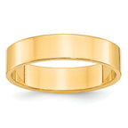 10k Yellow Gold 5mm Lightweight Flat Wedding Band Size 14