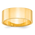8.0mm 10K Yellow Gold Lightweight Flat Wedding Band - Sophia Jewelers