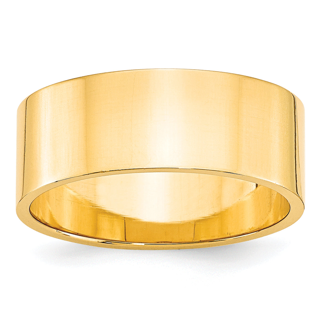 8.0mm 10K Yellow Gold Lightweight Flat Wedding Band - Sophia Jewelers