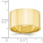 12.0mm 10K Yellow Gold Lightweight Flat Wedding Band - Sophia Jewelers