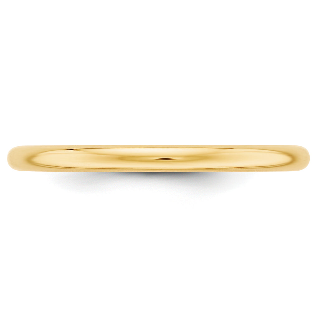 2.0mm 10K Yellow Gold Standard Half Round Wedding Band - Sophia Jewelers
